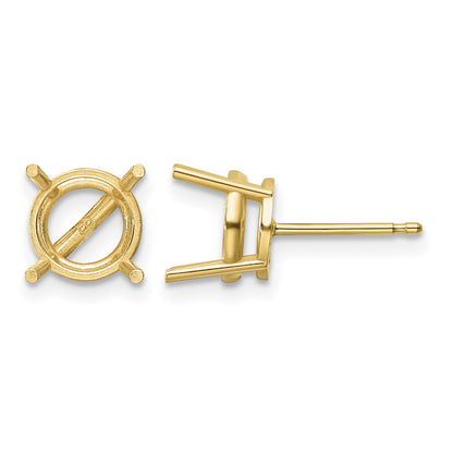 14k 8mm Round Post Earring Mountings