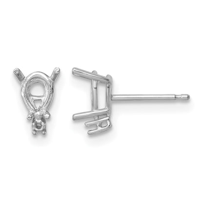 14k White Gold 6x4mm Pear and Quality Diamond Post Earring Mountings