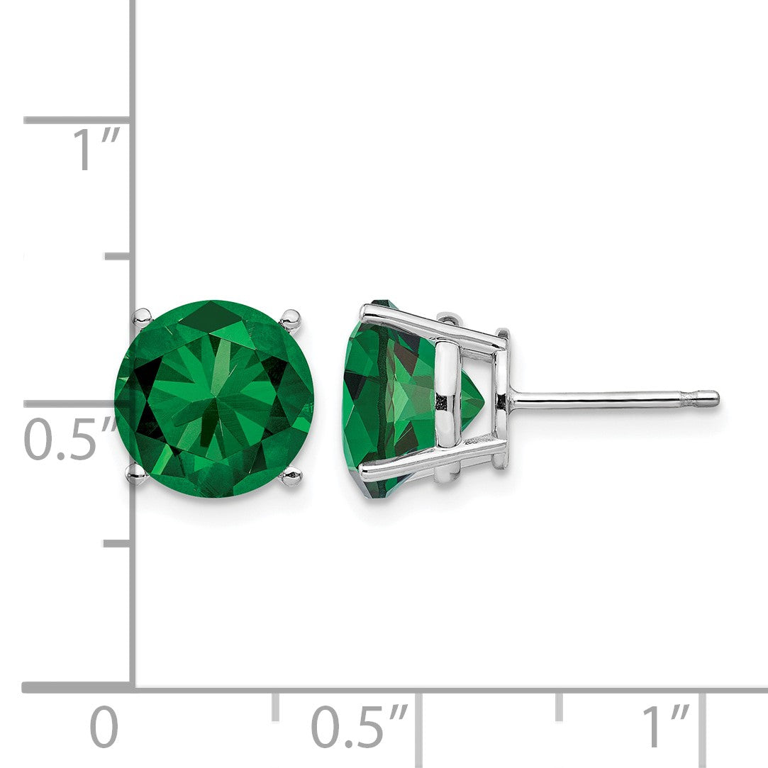 14k White Gold 9mm Round Mount St. Helens Post Earrings