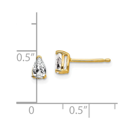 14k 5x3mm Pear Cubic Zirconia Earrings