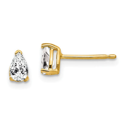 14k 5x3mm Pear Cubic Zirconia Earrings