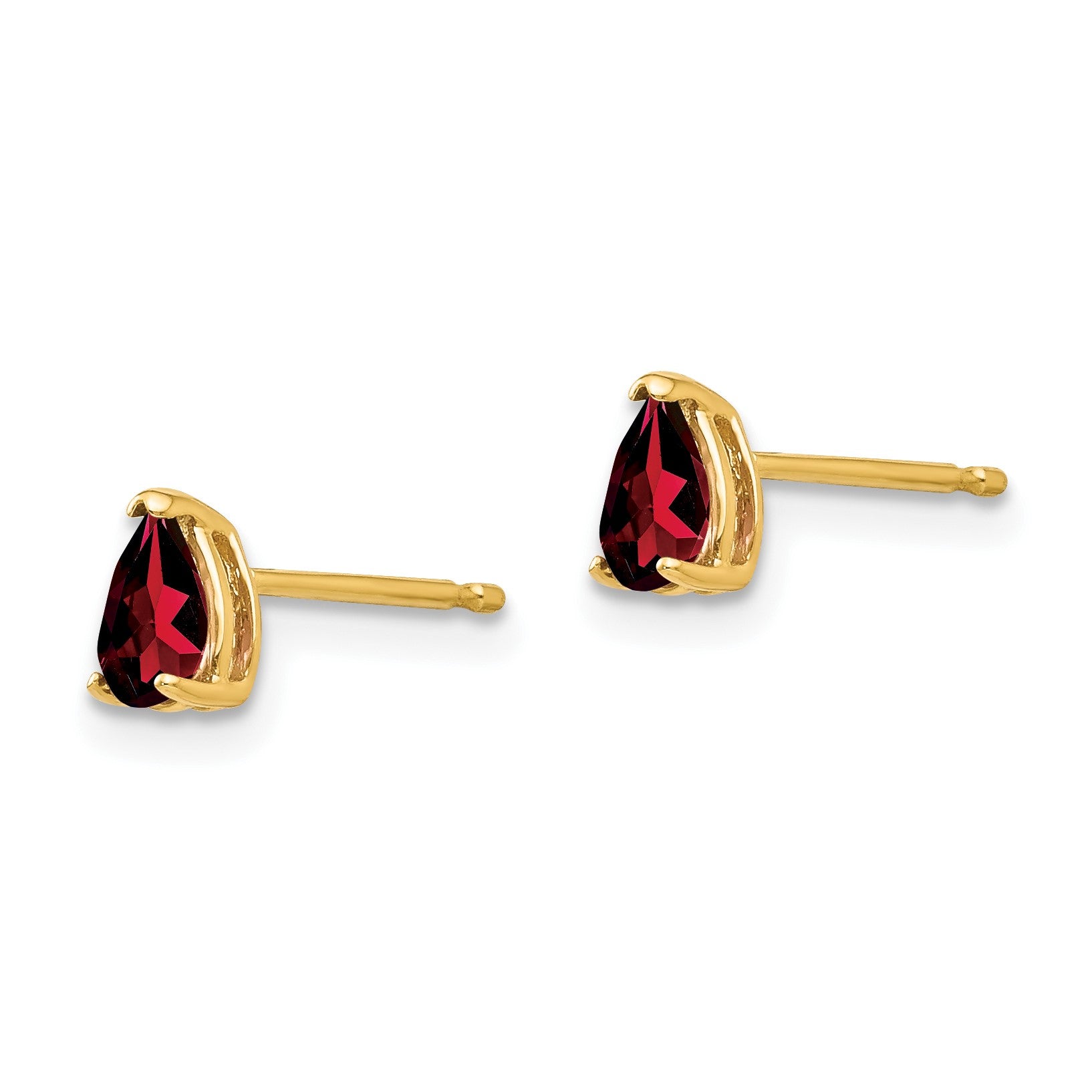 14k 5x3mm Pear Garnet Post Earrings