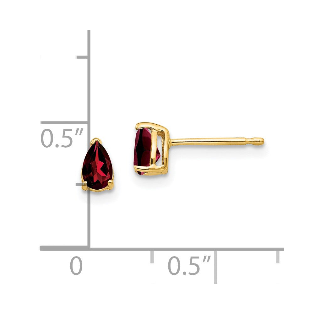 14k 5x3mm Pear Garnet Earrings