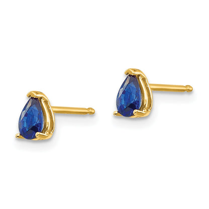 14k 5x3mm Pear Sapphire Post Earrings