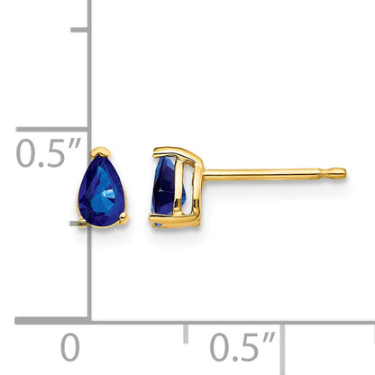14k 5x3mm Pear Sapphire Post Earrings
