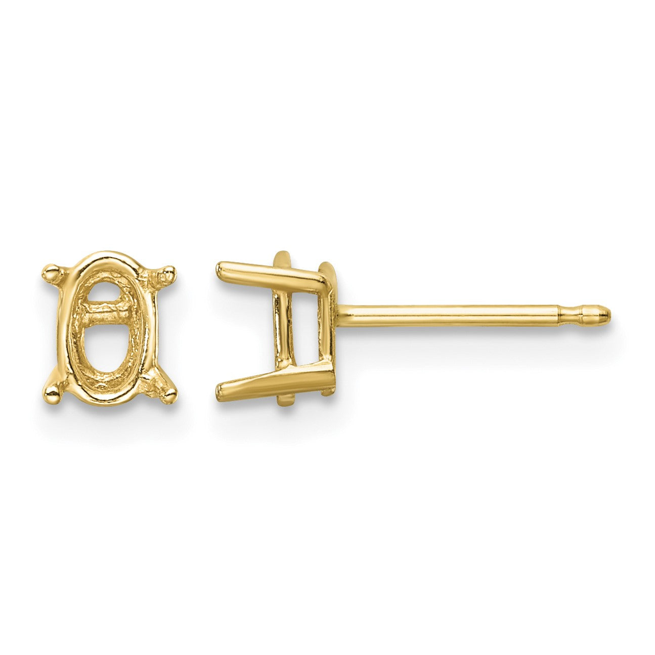 14k 6x4mm Oval Post Earring Mountings