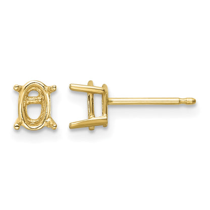 14k 6x4mm Oval Post Earring Mountings