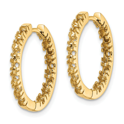 14k (Holds 26-2.0mm Round) In/Out Hinged Hoop Earring Mountings