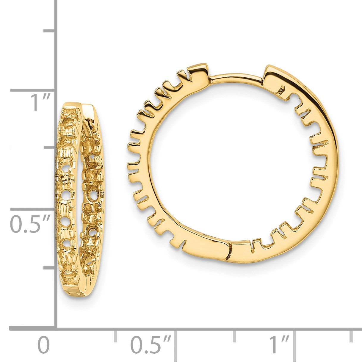 14k (Holds 26-2.0mm Round) In/Out Hinged Hoop Earring Mountings