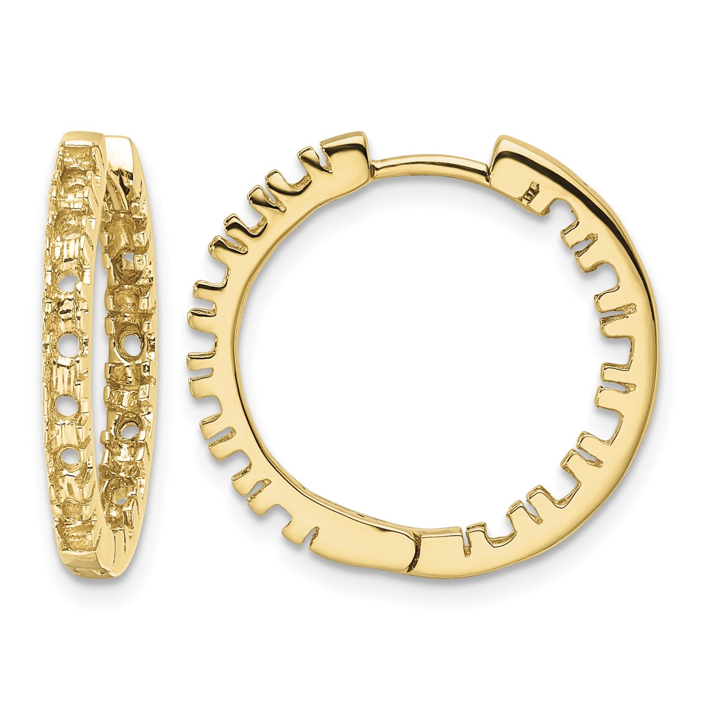 14k (Holds 26-2.0mm Round) In/Out Hinged Hoop Earring Mountings