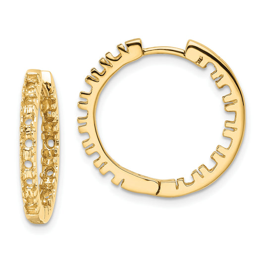 14k (Holds 26-2.0mm Round) In/Out Hinged Hoop Earring Mountings