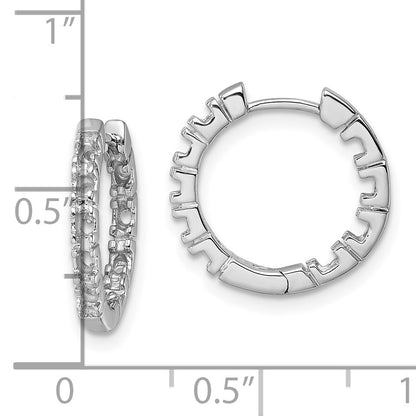 14k White Gold (Holds 26-2.0mm Round) In/Out Hinged Hoop Earring Mountings