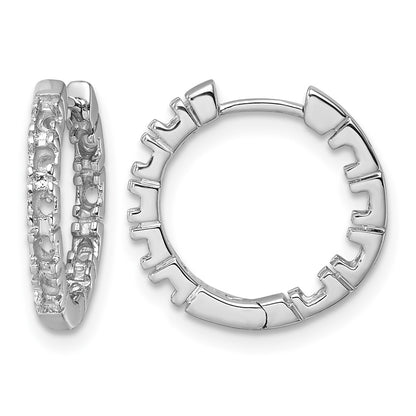 14k White Gold (Holds 26-2.0mm Round) In/Out Hinged Hoop Earring Mountings