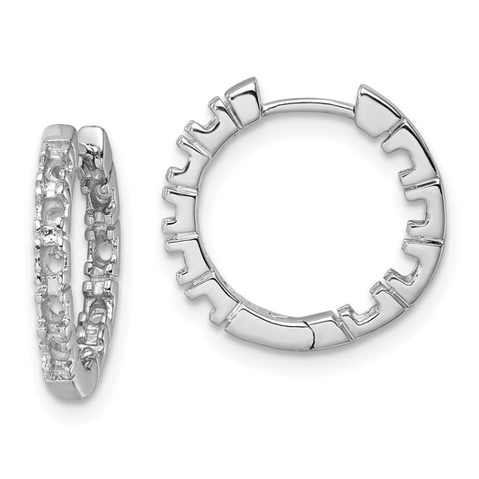 14k White Gold (Holds 26-2.0mm Round) In/Out Hinged Hoop Earring Mountings
