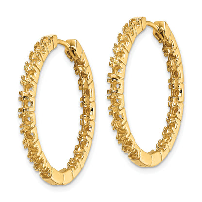 14k (Holds 38-2.3mm Round) In/Out Hinged Hoop Earring Mountings
