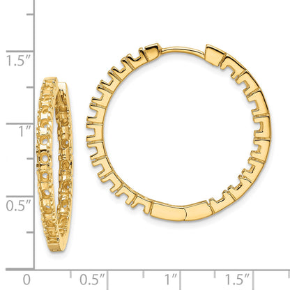 14k (Holds 38-2.3mm Round) In/Out Hinged Hoop Earring Mountings
