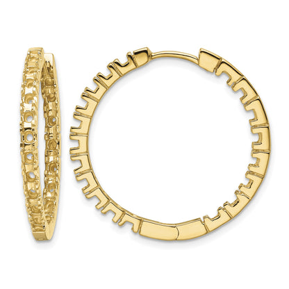 14k (Holds 38-2.3mm Round) In/Out Hinged Hoop Earring Mountings