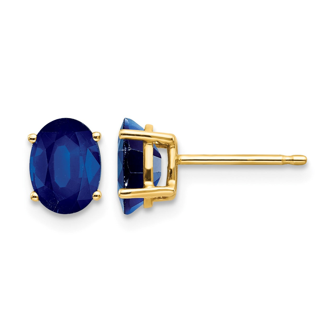 14k 7x5mm Oval Sapphire Post Earrings