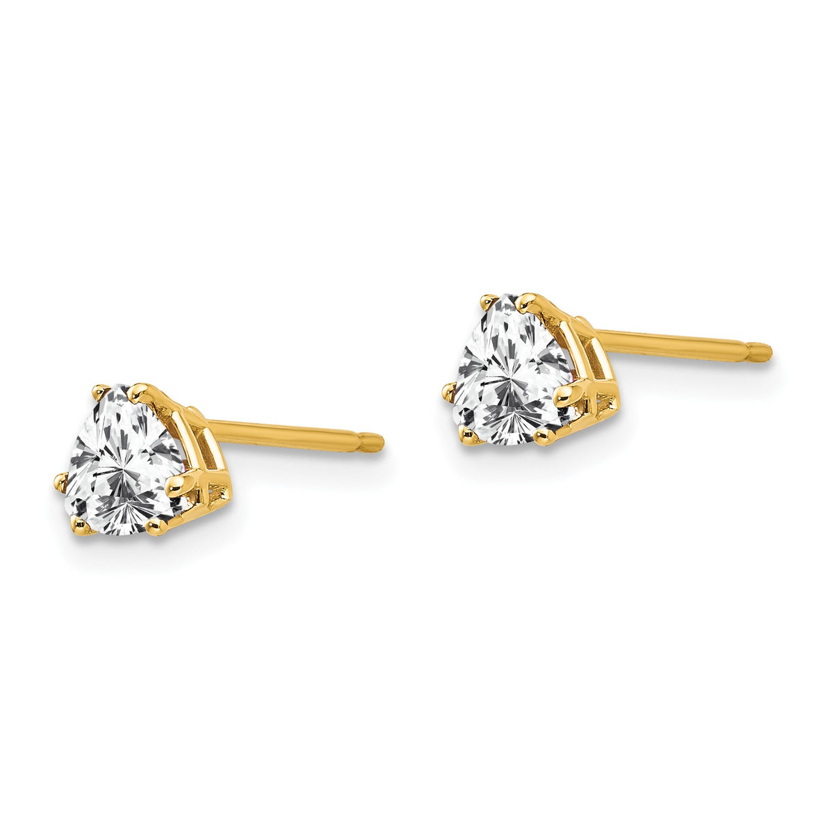 14k 5mm Trillion Cubic Zirconia Post Earrings