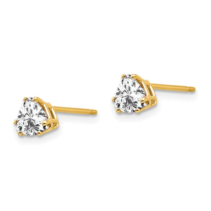 14k 5mm Trillion Cubic Zirconia Post Earrings