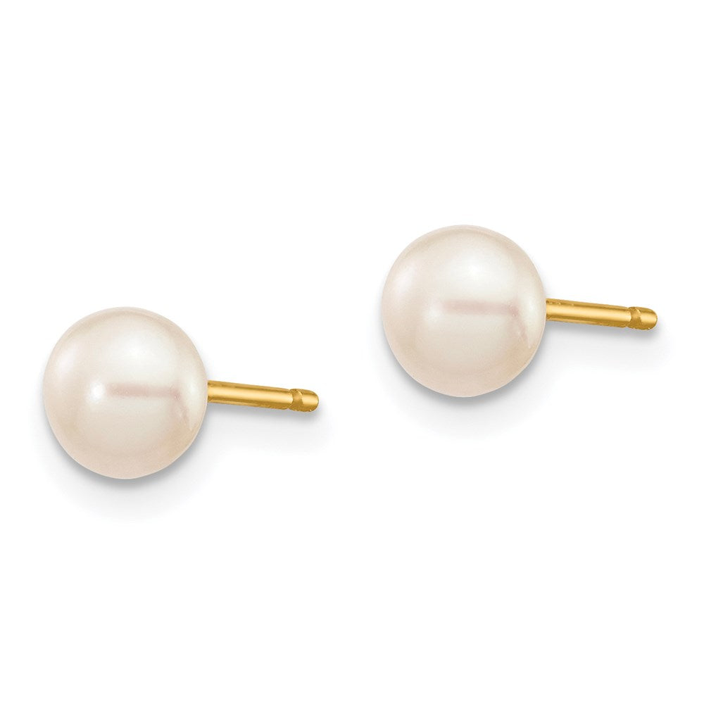 14k 5-6mm Multicolor Button Freshwater Cultured Pearl Boxed 3 Pair Post Earrings Set