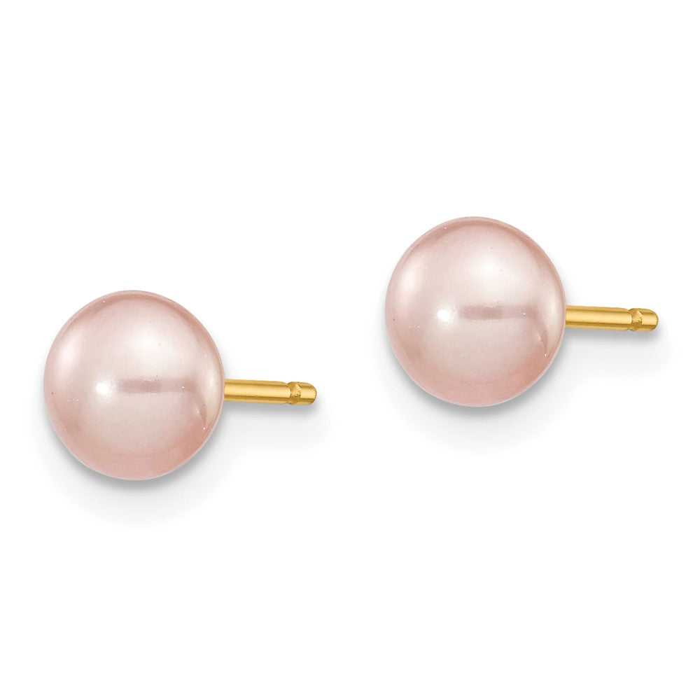 14k 5-6mm Multicolor Button Freshwater Cultured Pearl Boxed 3 Pair Post Earrings Set