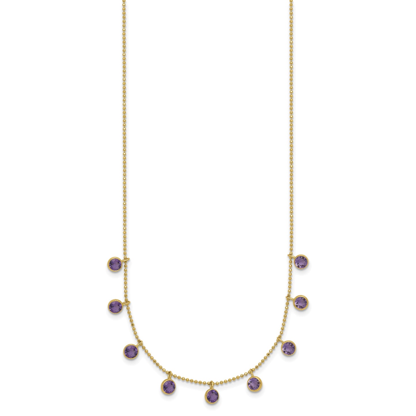 14K Amethyst/Citrine/Garnet/Peridot/Blue Topaz 16 inch Necklace Plus 2 inch Extender