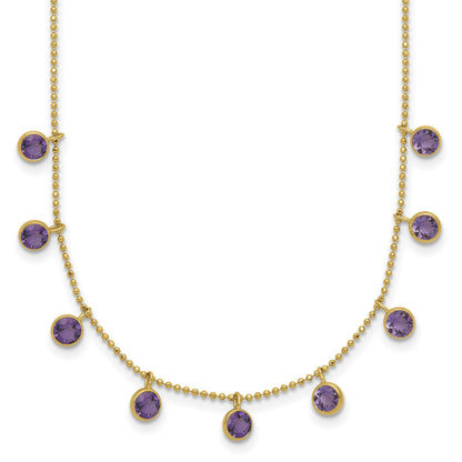 14K Amethyst/Citrine/Garnet/Peridot/Blue Topaz 16 inch Necklace Plus 2 inch Extender