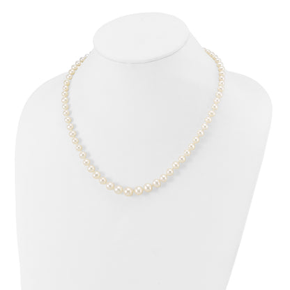 14k 4-8mm White Freshwater Cultured Pearl Graduated 18 inch Necklace