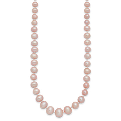14k 4-8mm Purple Freshwater Cultured Pearl Graduated 18 inch Necklace