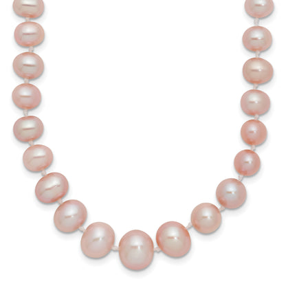 14k 4-8mm Purple Freshwater Cultured Pearl Graduated 18 inch Necklace