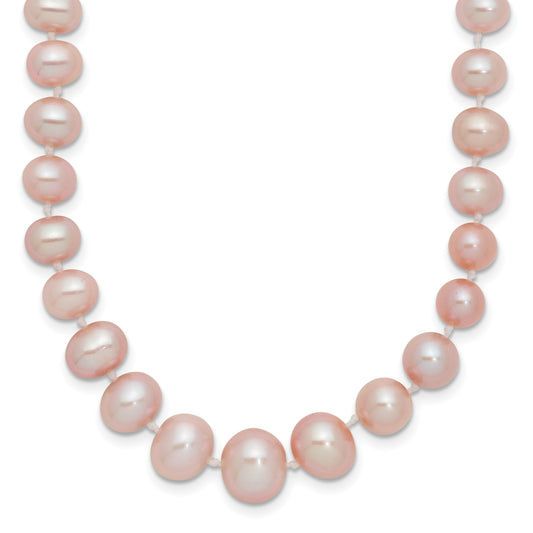 14k 4-8mm Purple Freshwater Cultured Pearl Graduated 18 inch Necklace