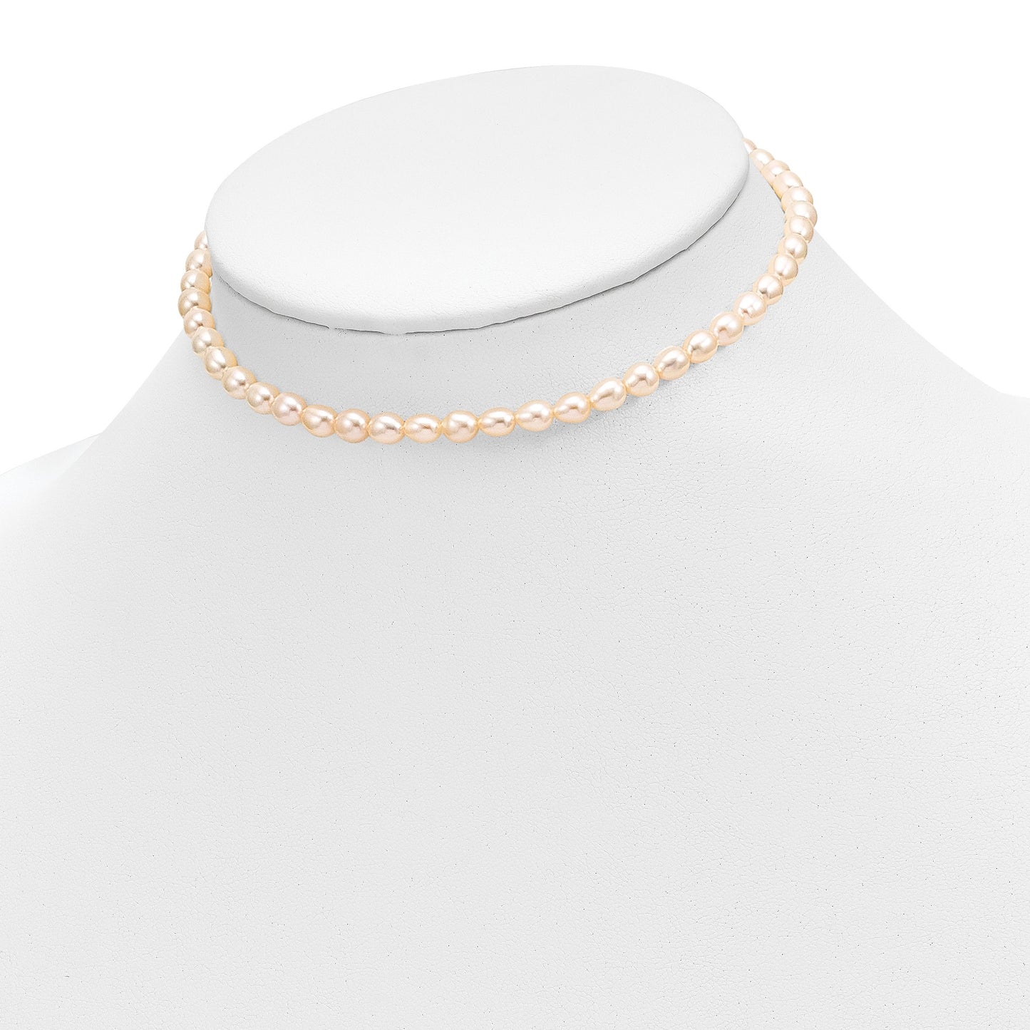 14k 3-5mm Semi-Round Pink Freshwater Cultured Pearl 12 inch Necklace / 5 inch Bracelet / Post Earrings 3-piece Set