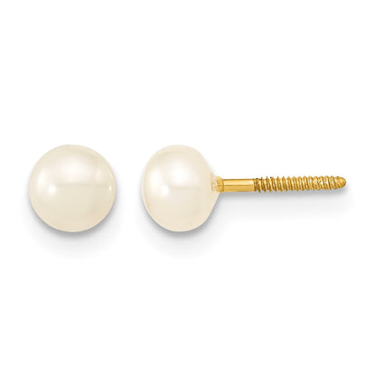 14k 3-5mm Semi-Round White Freshwater Cultured Pearl 12 inch Necklace / 4 inch Bracelet / Post Earrings 3-piece Set