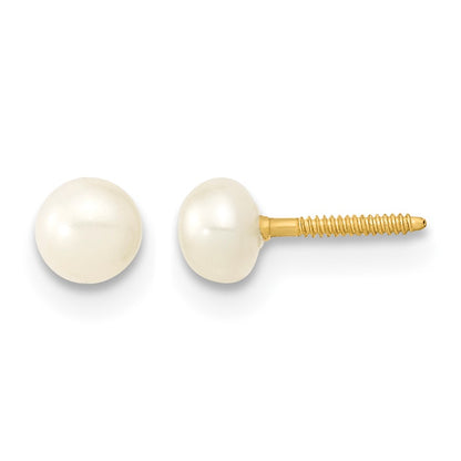 14k 3-5mm White Freshwater Cultured Pearl 14 inch Necklace /5 inch Bracelet / Post Earrings 3-piece Set