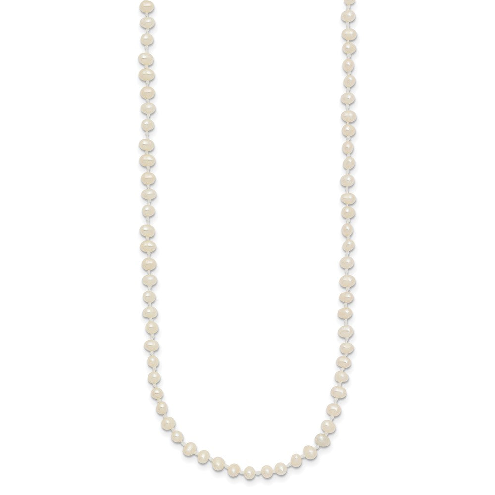 14k 3-4mm White Semi-Round Freshwater Cultured Pearl 14 inch Necklace