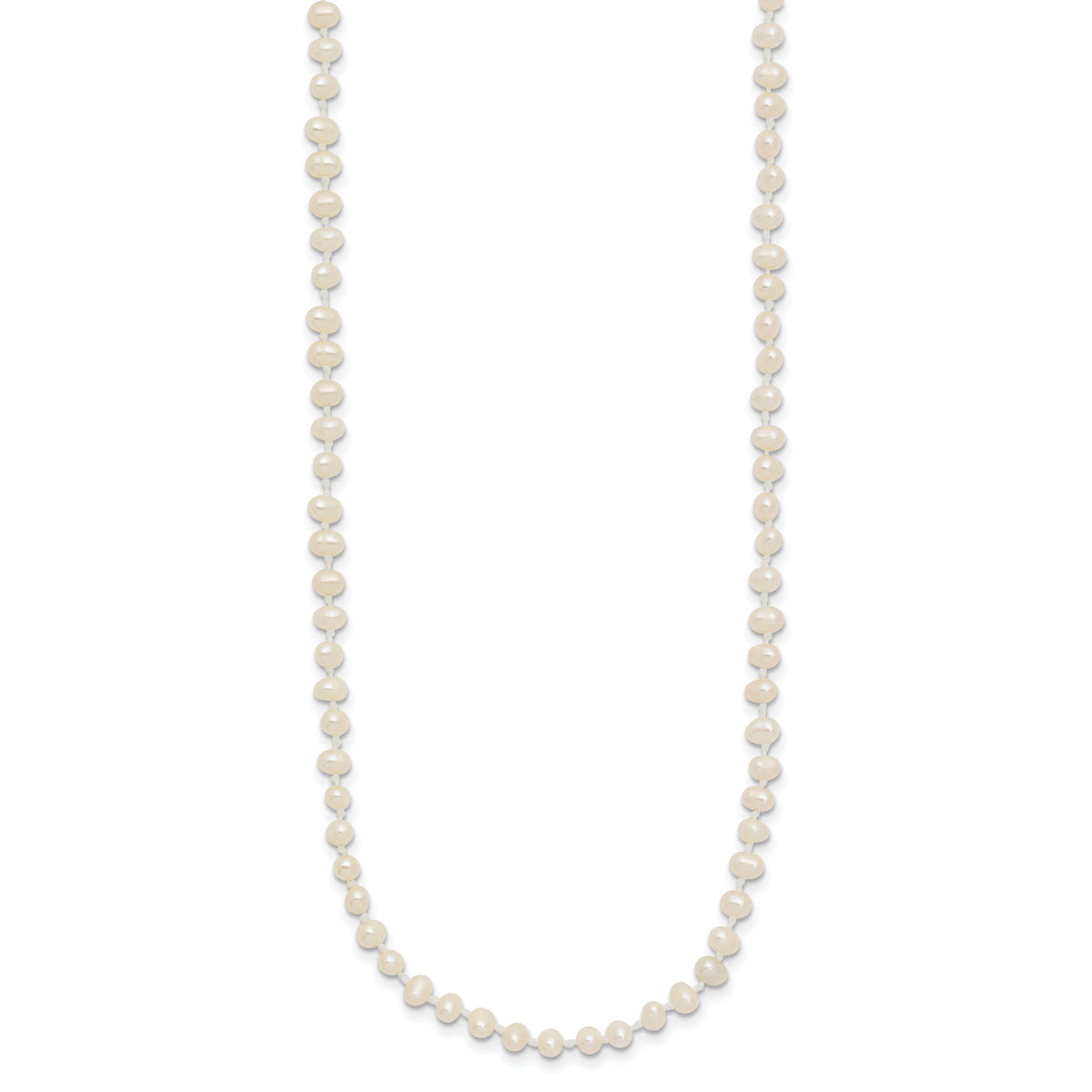 14k Children's 3-4mm White Semi-Round Freshwater Cultured Pearl 12 inch Necklace