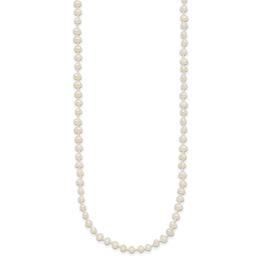 14k Children's 3-4mm White Semi-Round Freshwater Cultured Pearl 12 inch Necklace