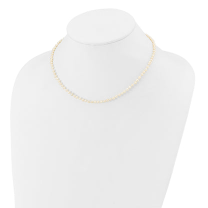 14k 3-4mm White Semi-Round Freshwater Cultured Pearl 14 inch Necklace