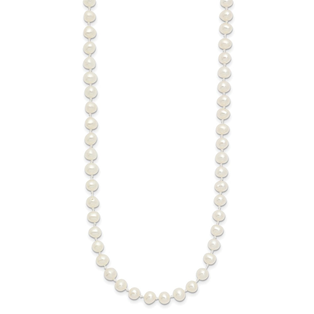 14k 4-5mm White Semi-Round Freshwater Cultured Pearl 16 inch Necklace