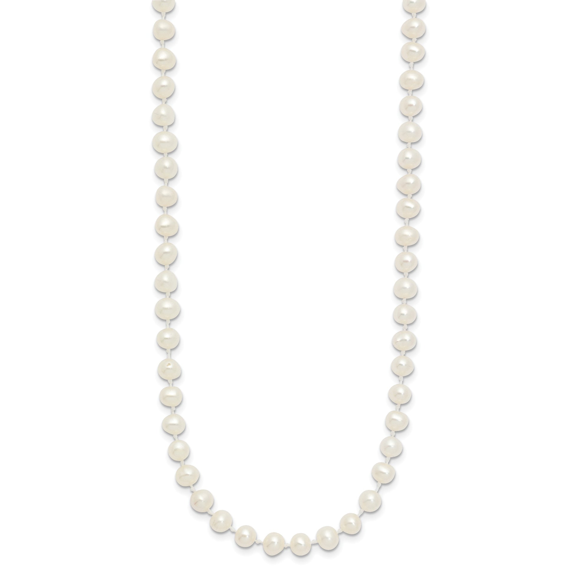 14k 4-5mm White Semi-Round Freshwater Cultured Pearl 14 inch Necklace