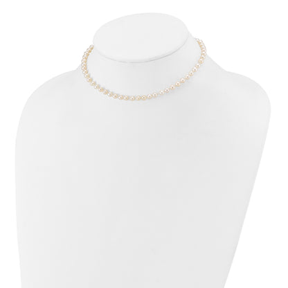 14k 4-5mm White Semi-Round Freshwater Cultured Pearl 12 inch Necklace