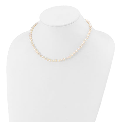 14k 4-5mm White Semi-Round Freshwater Cultured Pearl 14 inch Necklace