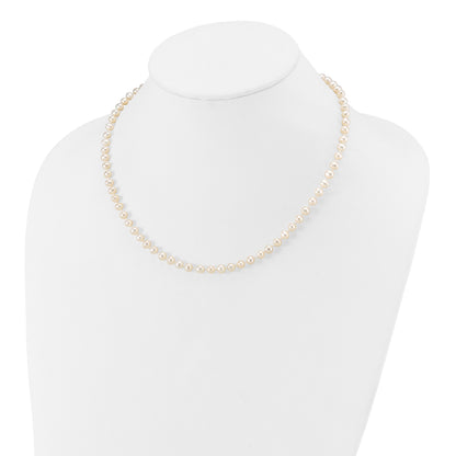 14k 4-5mm White Semi-Round Freshwater Cultured Pearl 16 inch Necklace
