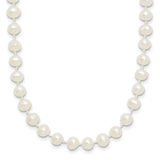 14k 4-5mm White Semi-Round Freshwater Cultured Pearl 14 inch Necklace