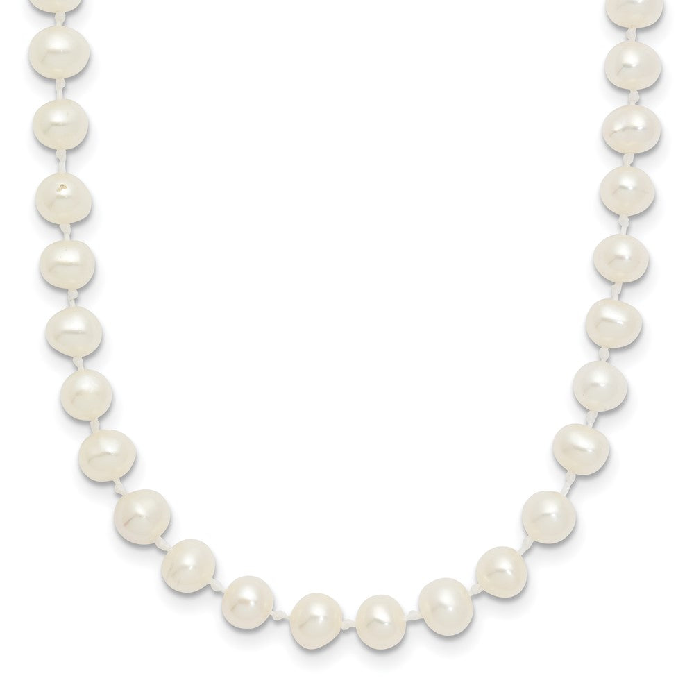 14k 4-5mm White Semi-Round Freshwater Cultured Pearl 16 inch Necklace