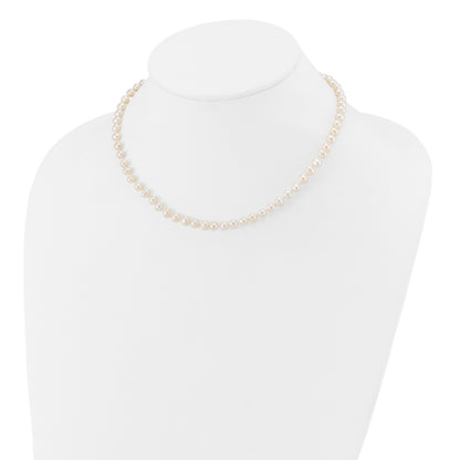 14k 5-6mm White Semi-Round Freshwater Cultured Pearl 14 inch Necklace