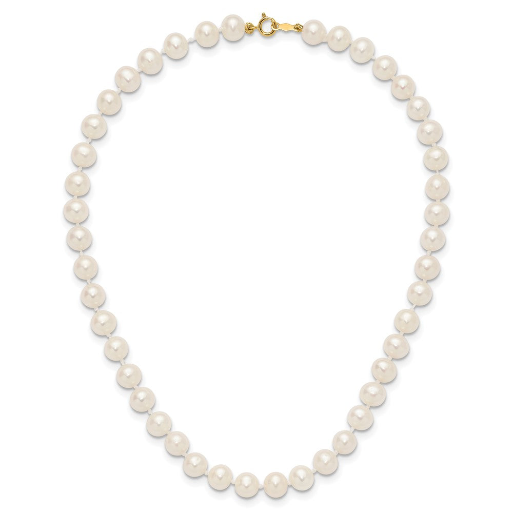 14k 6-7mm White Semi-Round Freshwater Cultured Pearl 12 inch Necklace