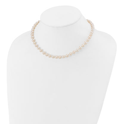 14k 6-7mm White Semi-Round Freshwater Cultured Pearl 14 inch Necklace