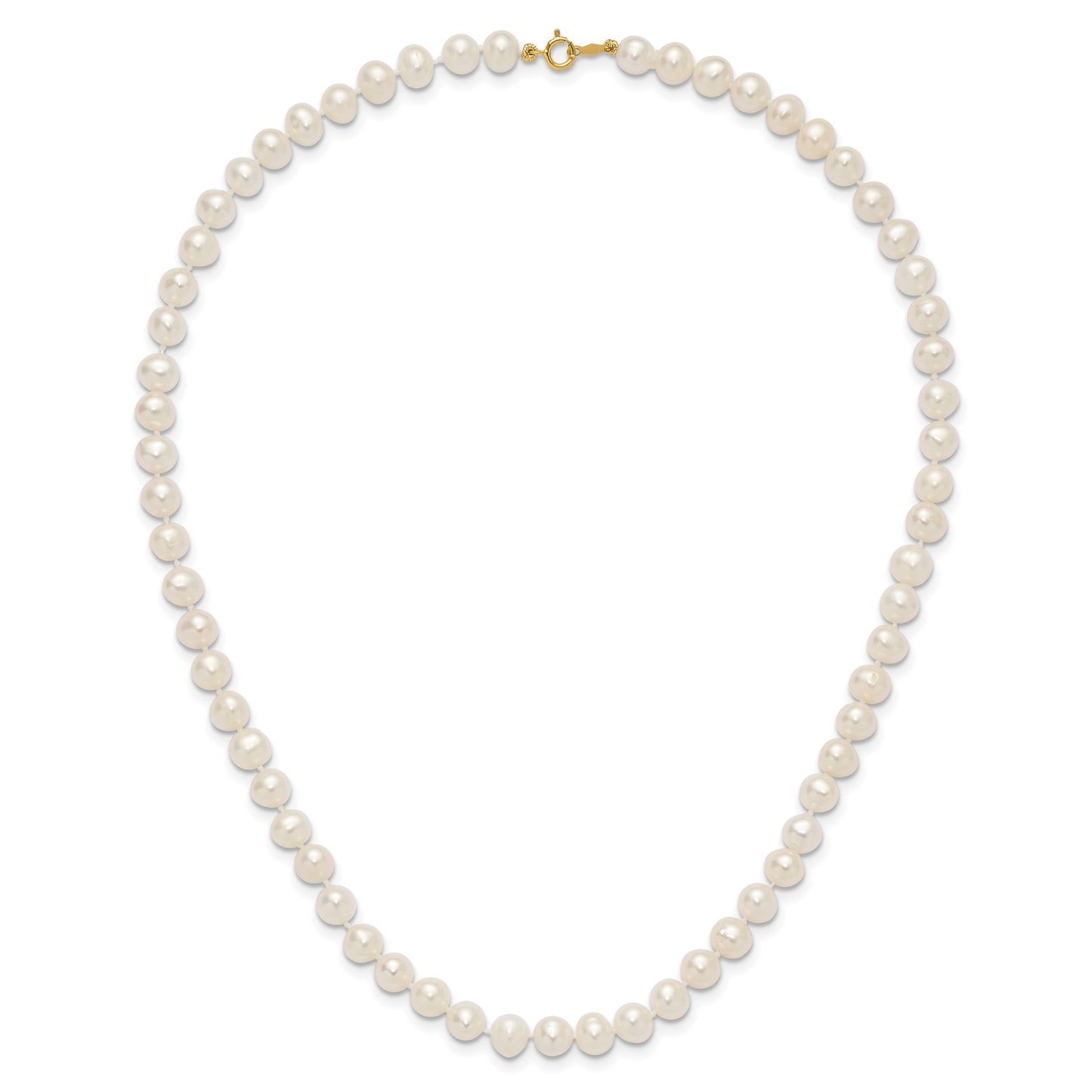 14k 6-7mm White Semi-Round Freshwater Cultured Pearl 16 inch Necklace